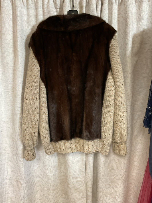 jacket knit wool and mink button down VINTAGE