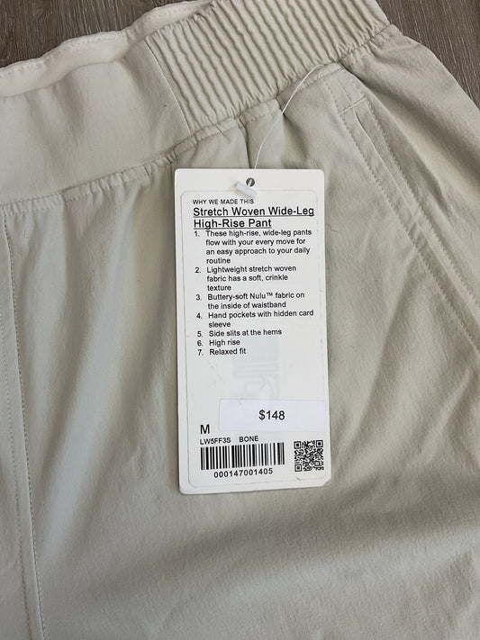 Lululemon Size M Bone Pants stretch woven wide leg high rise pant