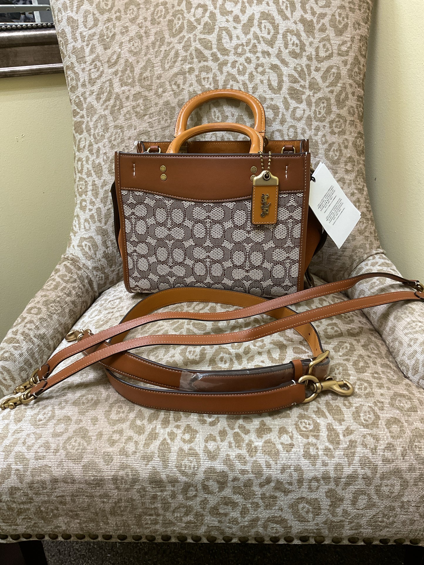 coach Purse SIGNATURE JACQUARD ROGUE 25 NWT C6444 Retail:$675