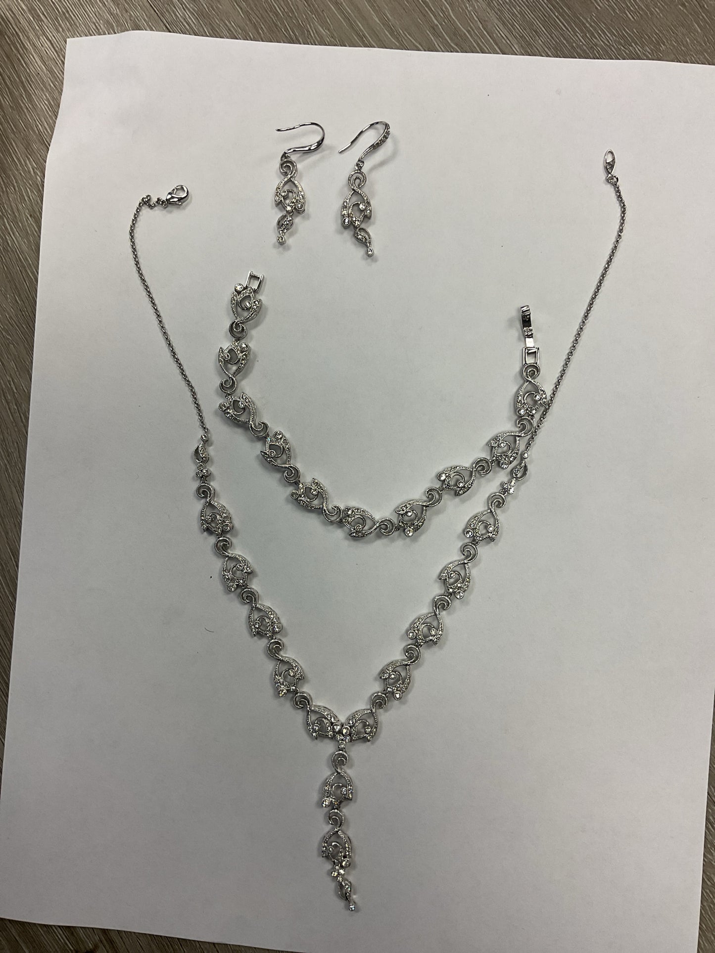 fashion Necklace rhinestone party formal earrings and bracelet set