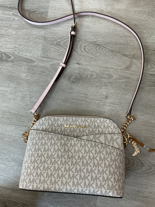 Michael Kors Purse blush pink and vanilla domed travel crossbody