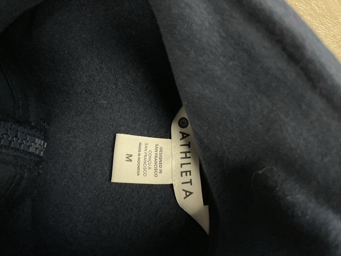 Athleta Size M Navy Sweatshirt NWT Forever Fleece 1/4" zip $99 MSRP