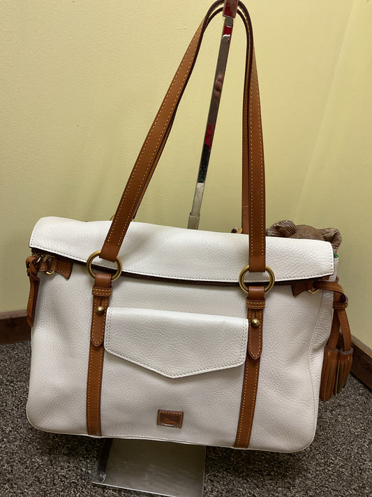 Dooney & Bourke Purse new Smith bag chalk white and brown pebbled