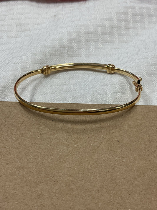 10K Bracelet yellow gold bangle with cz channel