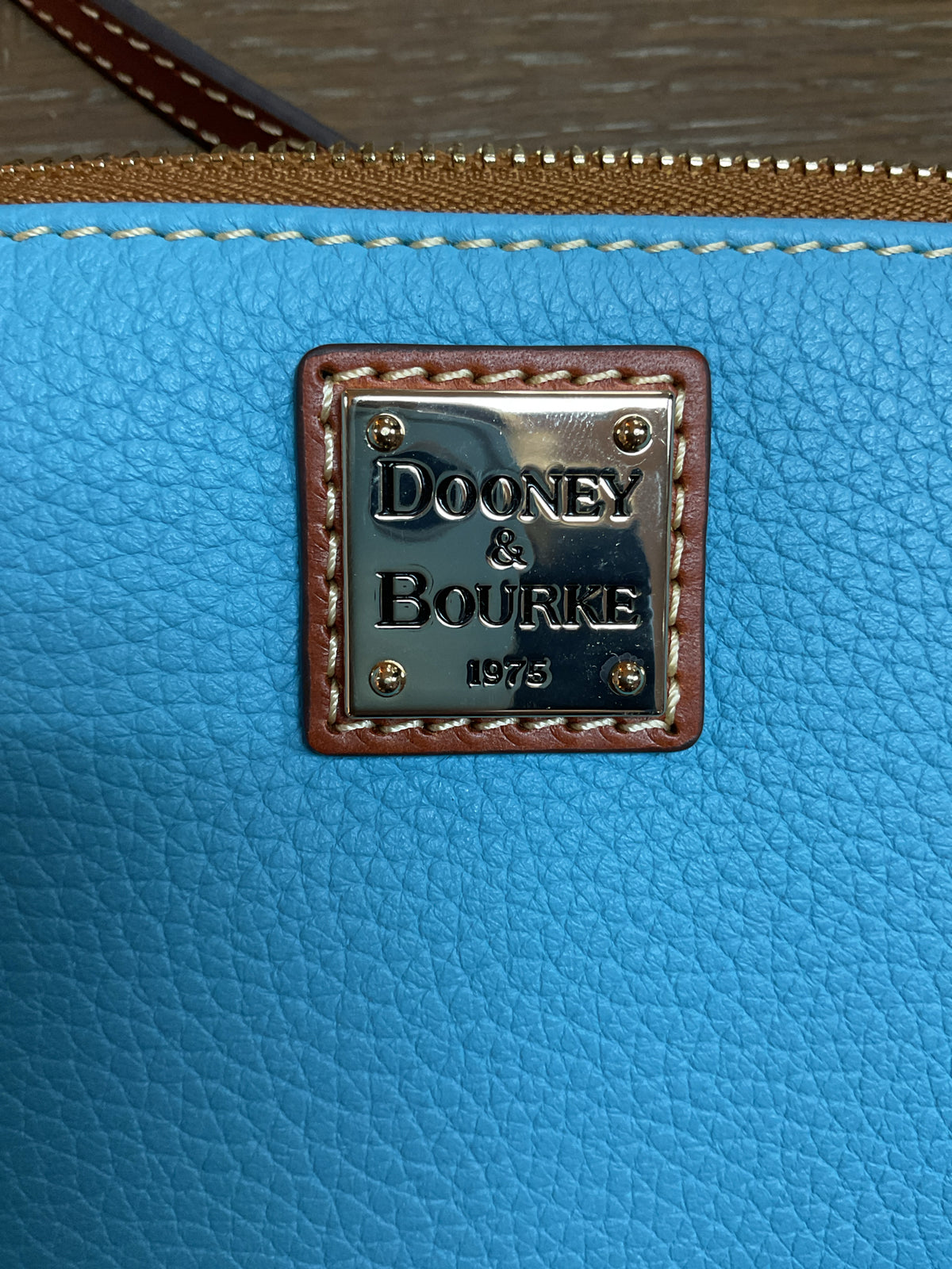 Dooney & Bourke Purse carribean blue pebbled zip around wallet crossbody