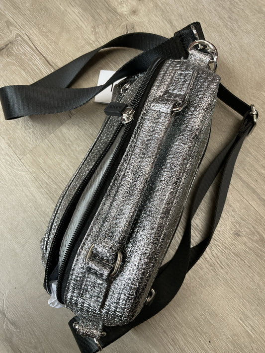 hkwp Purse cosmo silver zip around crossbody organizational bag