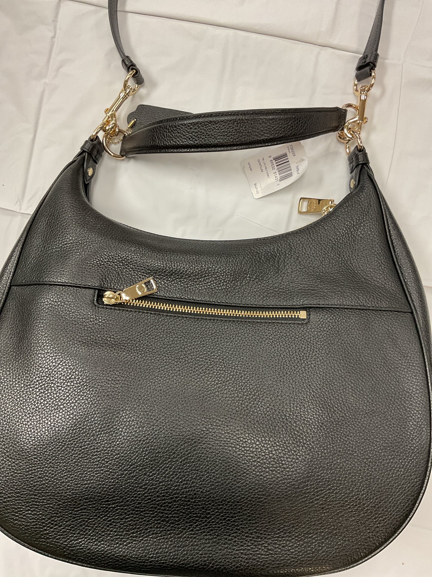 coach Purse Harley Hobo Black Pebble Leather Convertible Shoulder Bag Purse