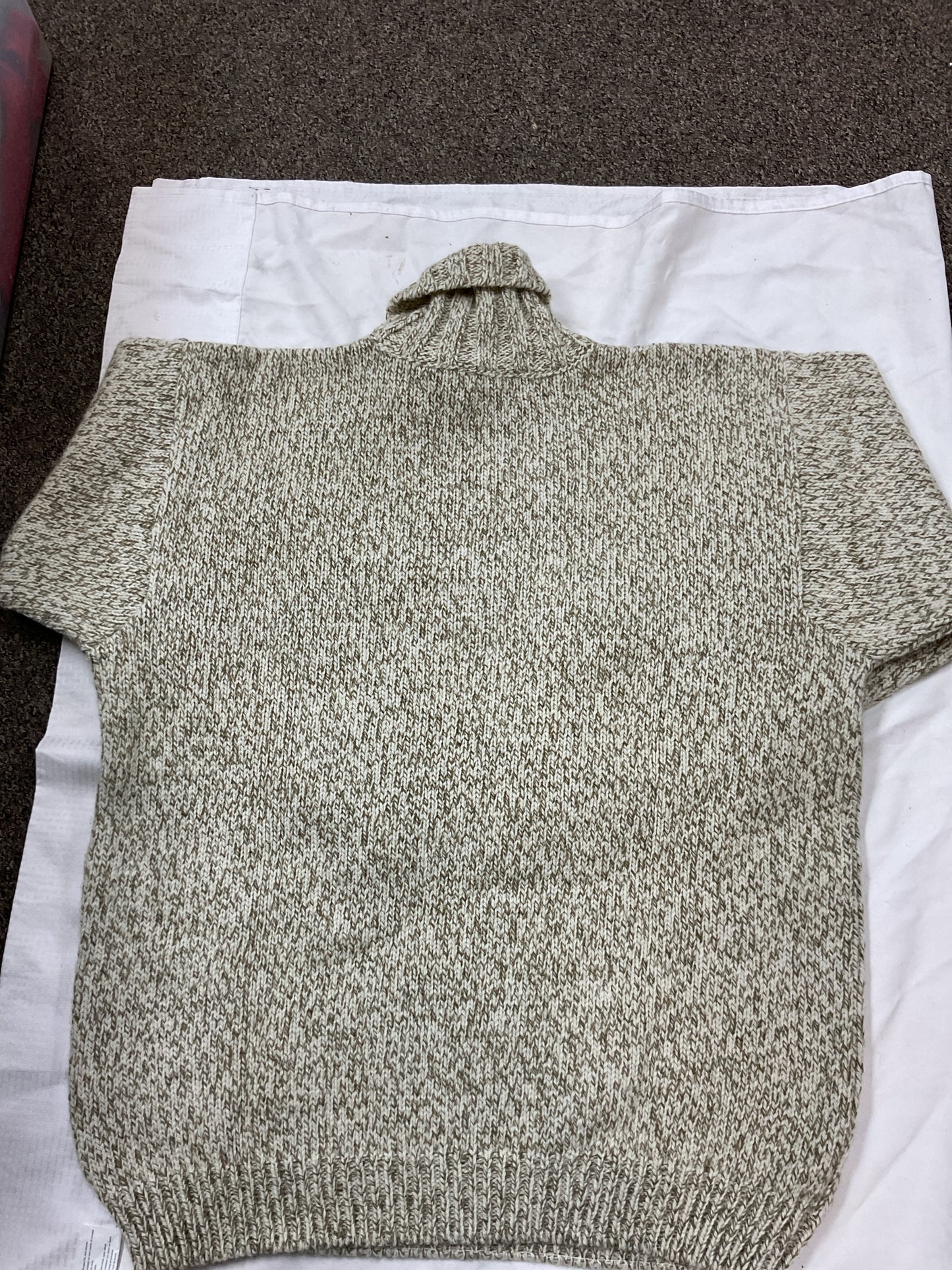 Size XXL Devold Olive Sweater marled Norweigan Pure New Wool turtle neck