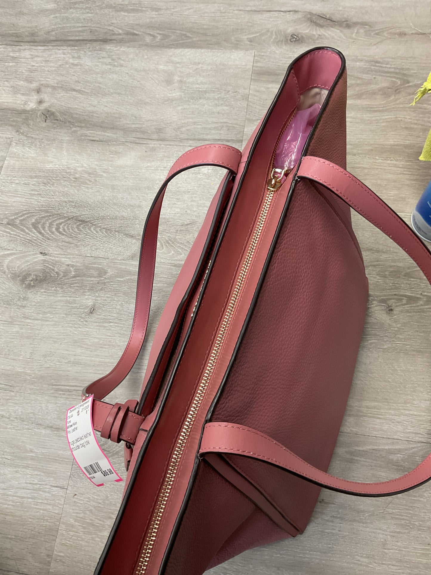 Michael Kors Purse carnation pink pebbled leather zip tote shoulder bag