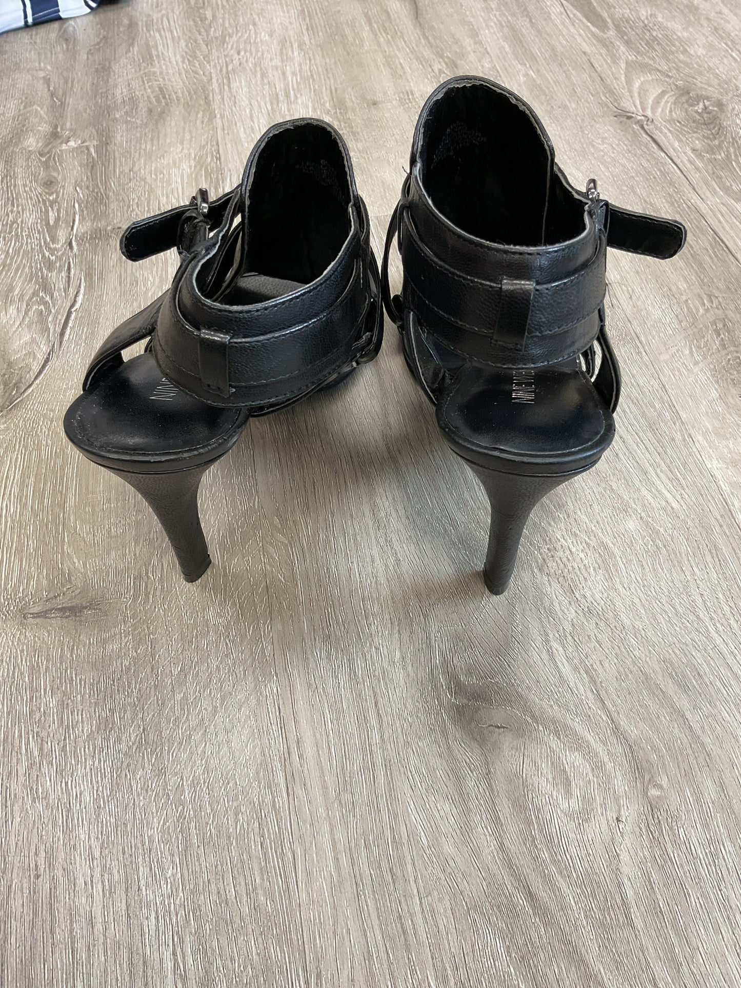 Nine West 6.5 Black Sandals New leather sexy stiletto