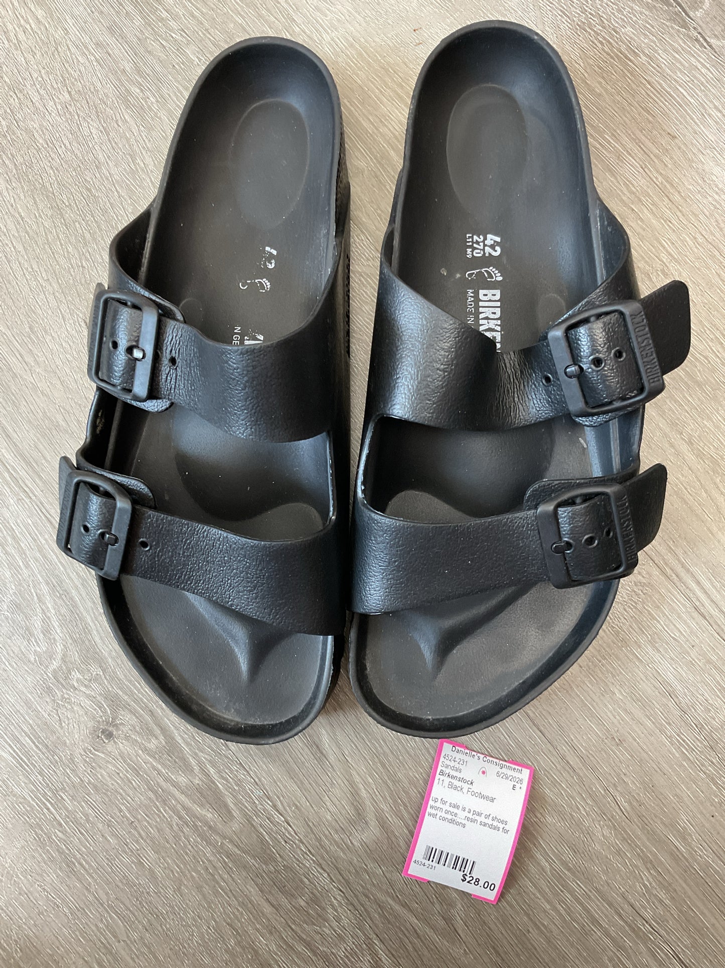 Birkenstock 11 Black Sandals EVA Arizona