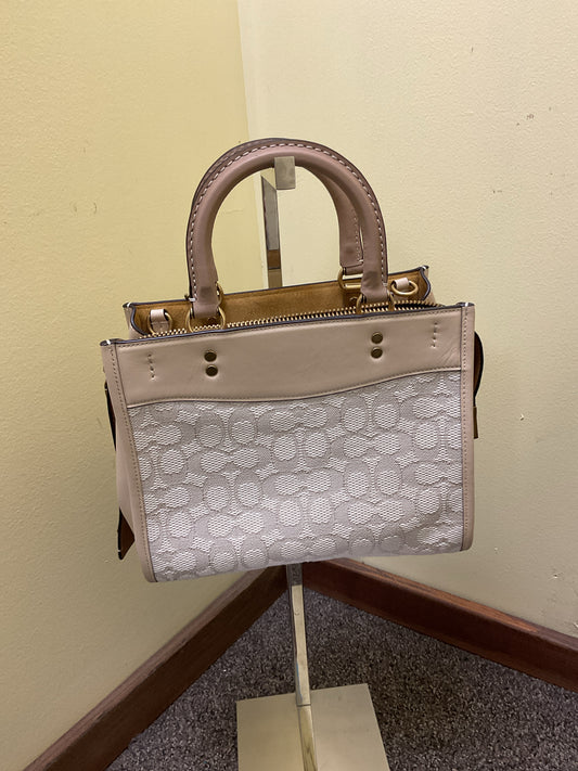 coach Purse Rogue 25 1941 3way bag signature jacquard leather beige CA302