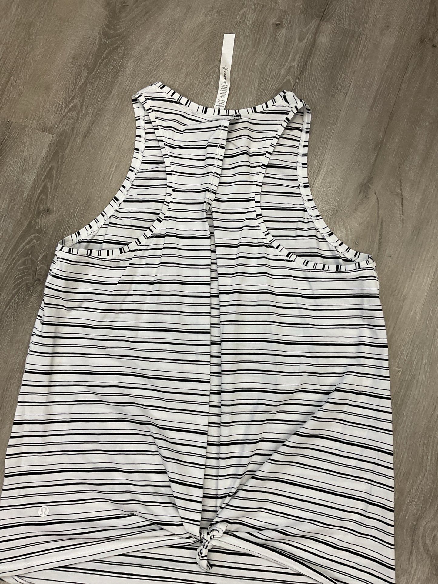 Lululemon Size 10 White Shirt black striped looks like new OVERSIZED