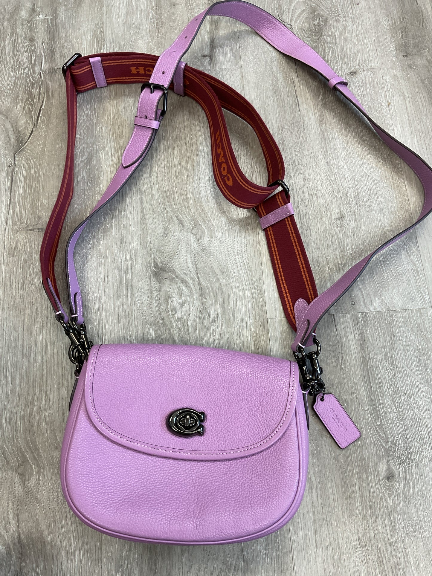 coach Purse Willow Pebble Leather Saddle Bag with 2 Straps CA094