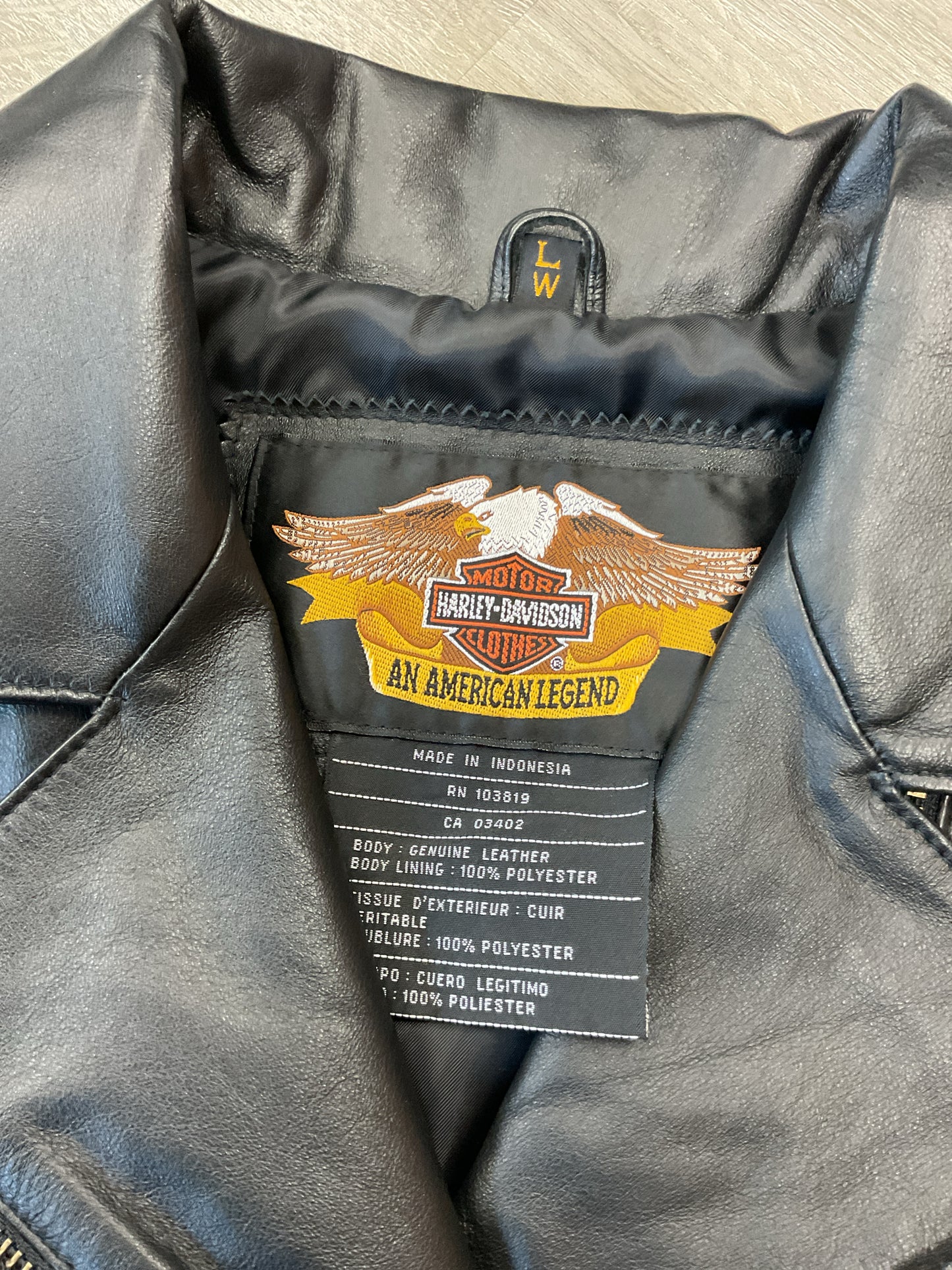 Harley Davidson Size L Black jacket Like New studded Ladies gray wings