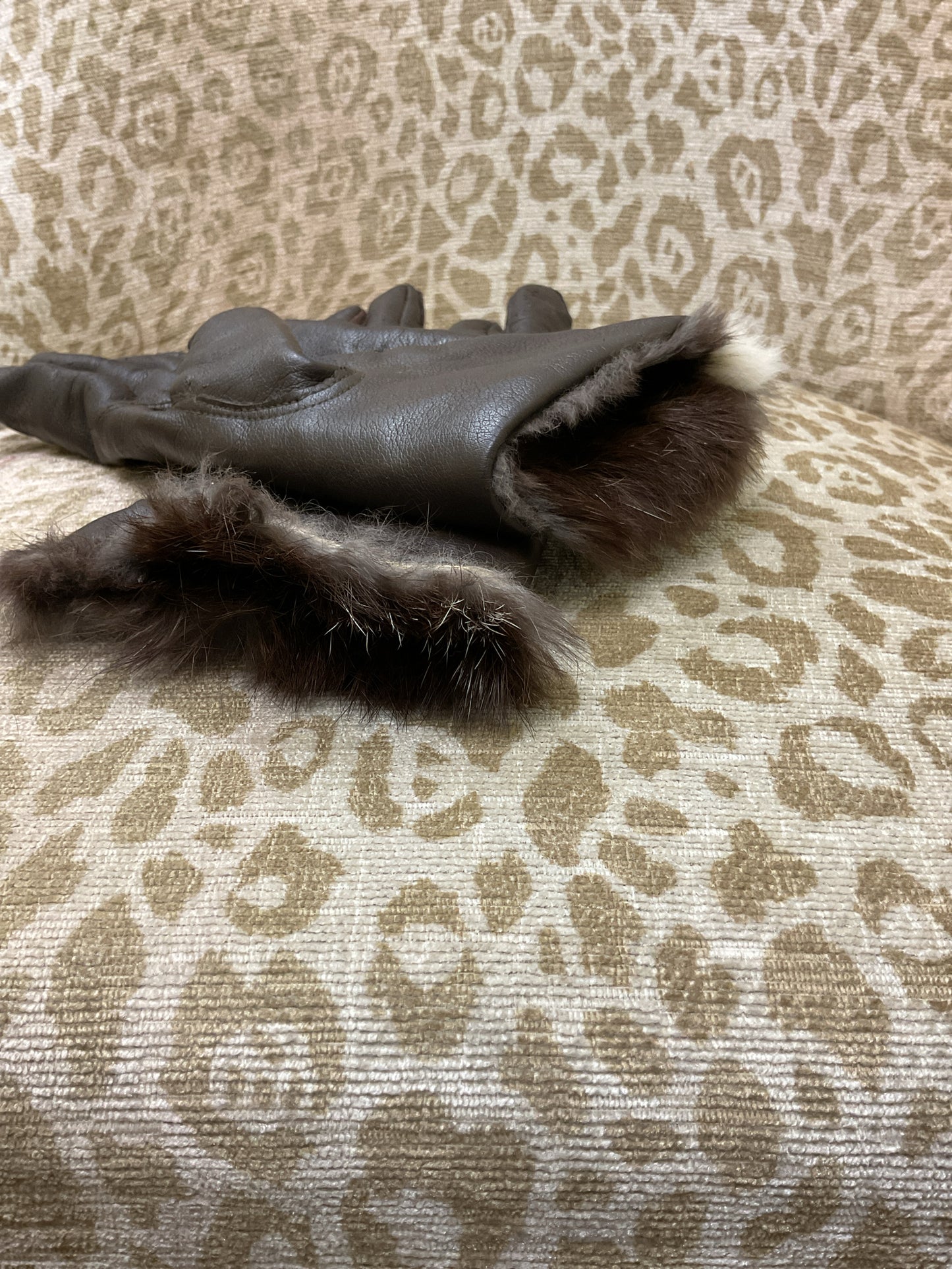 Gloves vintage mink and leather s/m
