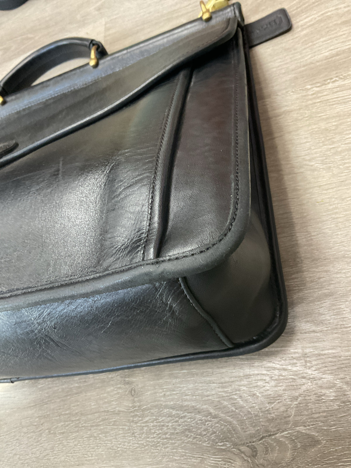coach Purse  Metropolitan Briefcase 303-14  Black Leather Bag w/ Strap