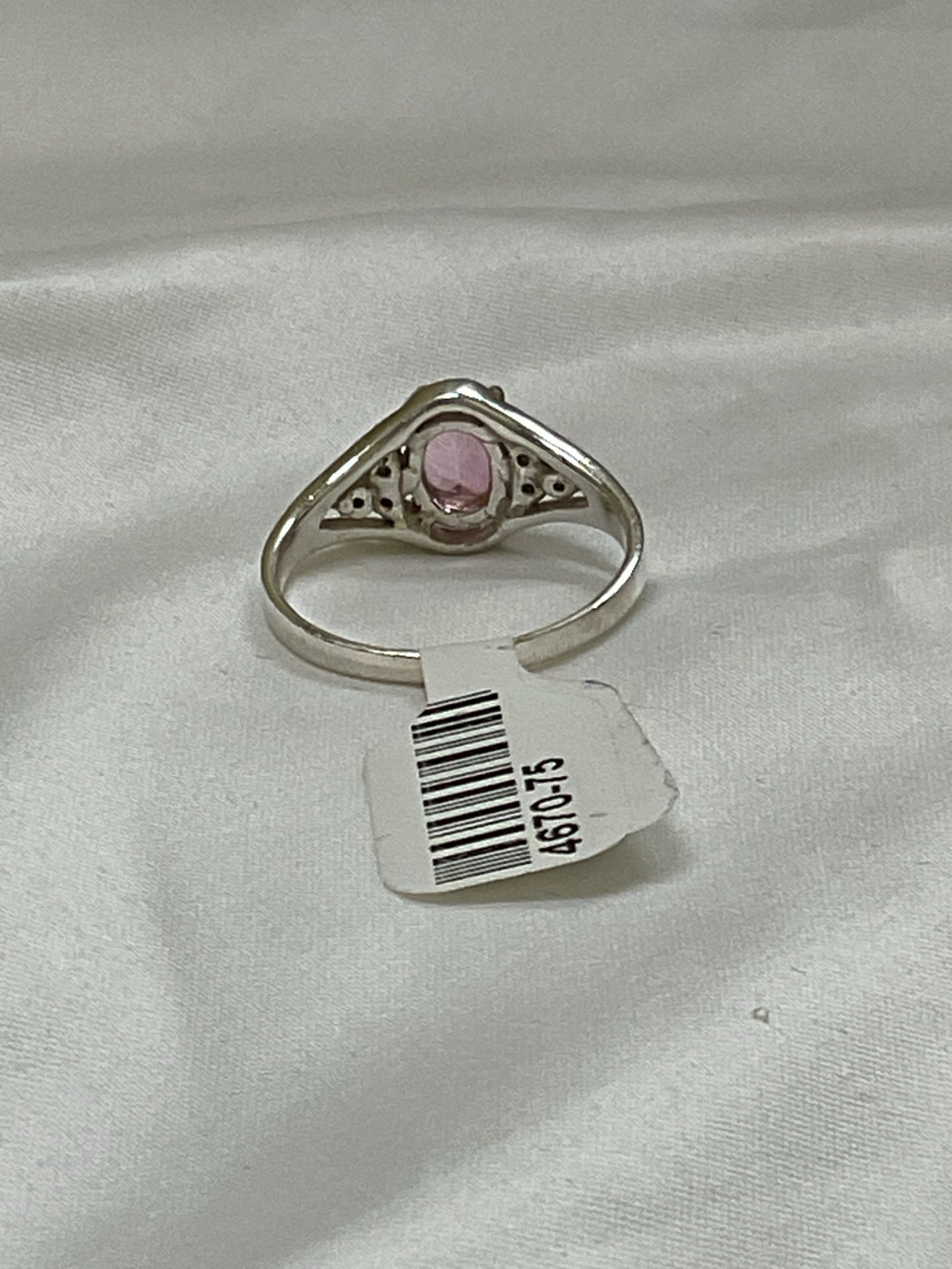925 Sterling Ring pink topaz size 9