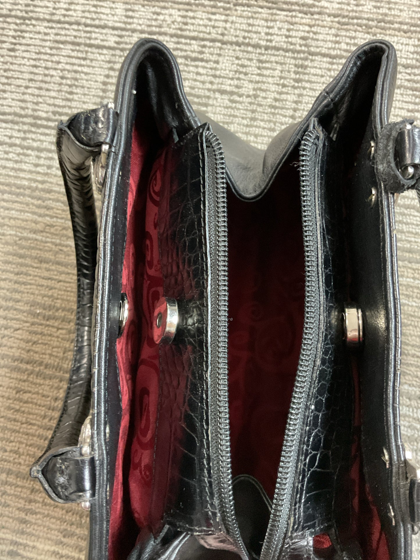 Brighton Purse Mini Leather Satchel ADORABLE Croco accent