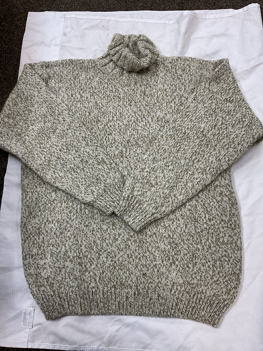 Size XXL Devold Olive Sweater marled Norweigan Pure New Wool turtle neck