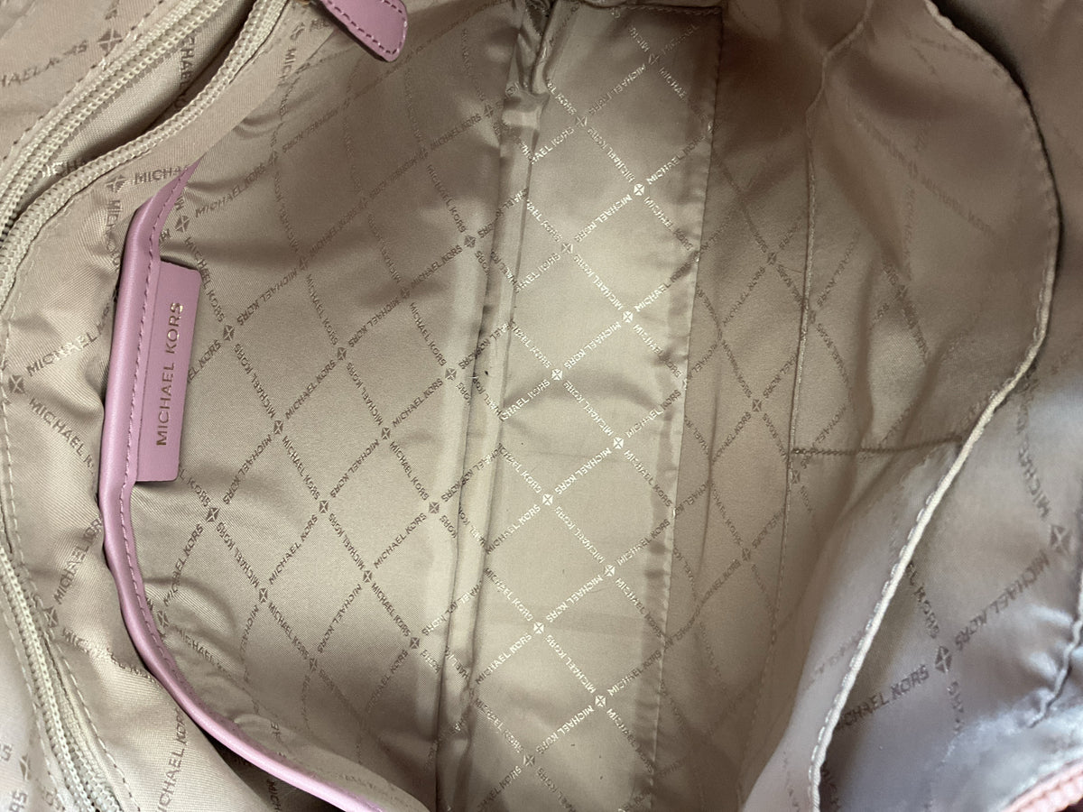 Michael Kors Purse Jessie Large Signiture business tablet purse pink & brown