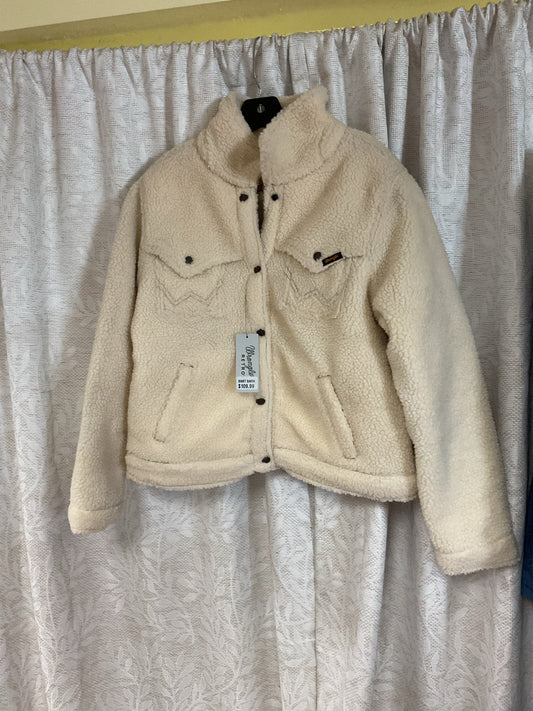 Wrangler Size L Ivory jacket snap fleece NWT