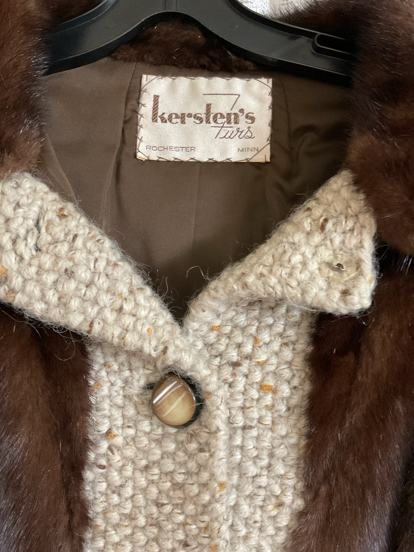 jacket knit wool and mink button down VINTAGE