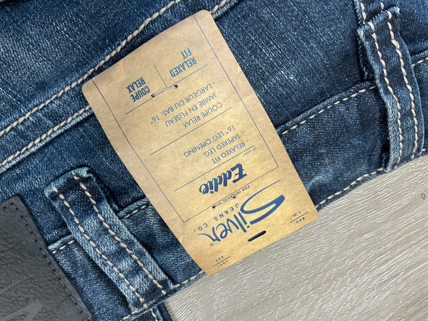 Size 36 Silver Jeans Blue Jeans Mens Eddie relaxed fit NWT 36 x 34