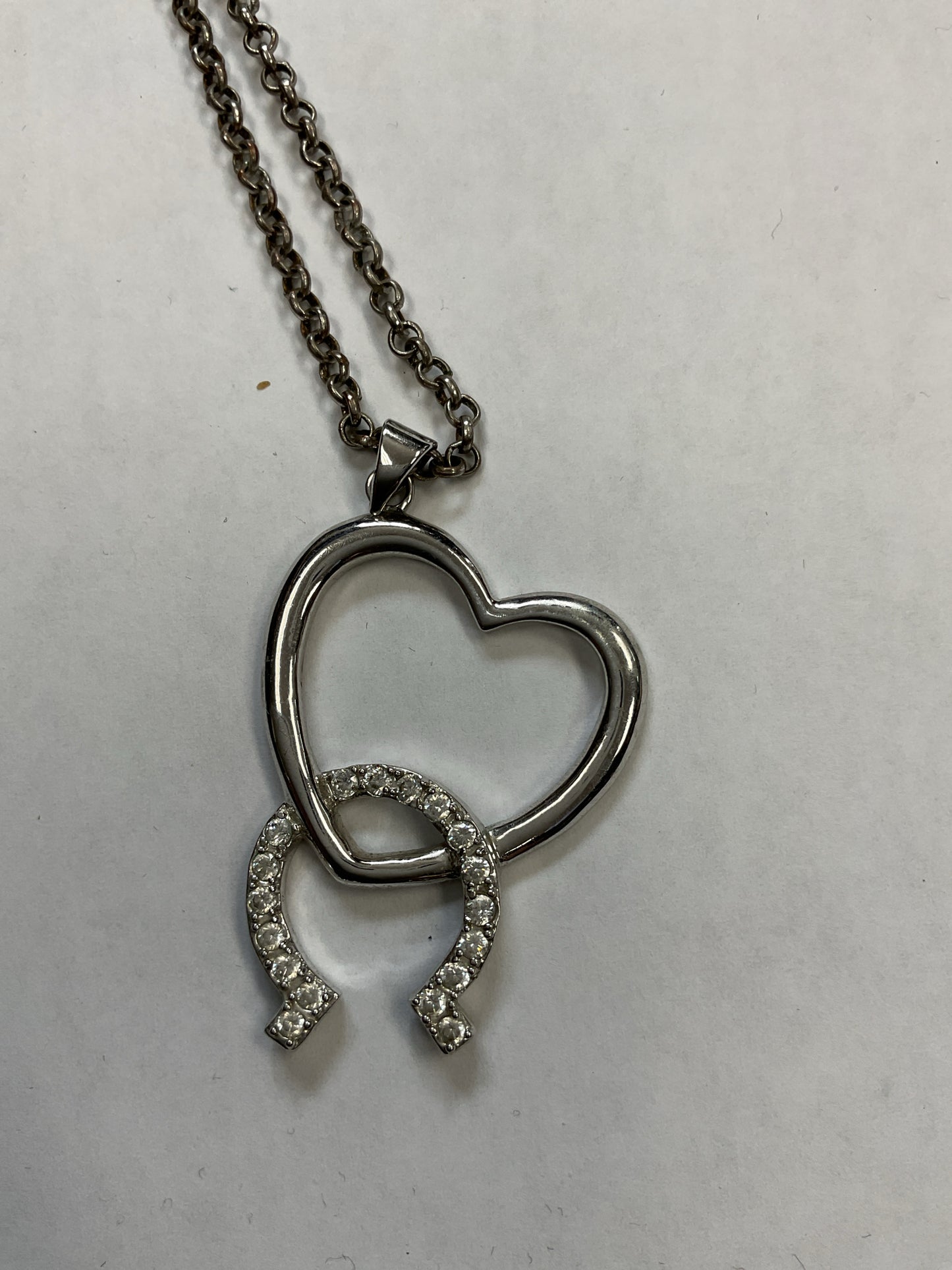 Montana Silversmiths Necklace large heart & horseshoe pendant