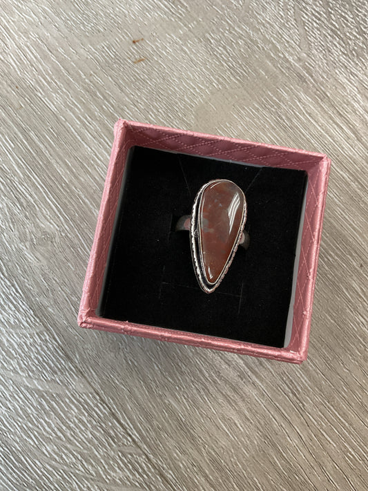 925 Sterling Ring 925 sunstone size 8 teardrop cut