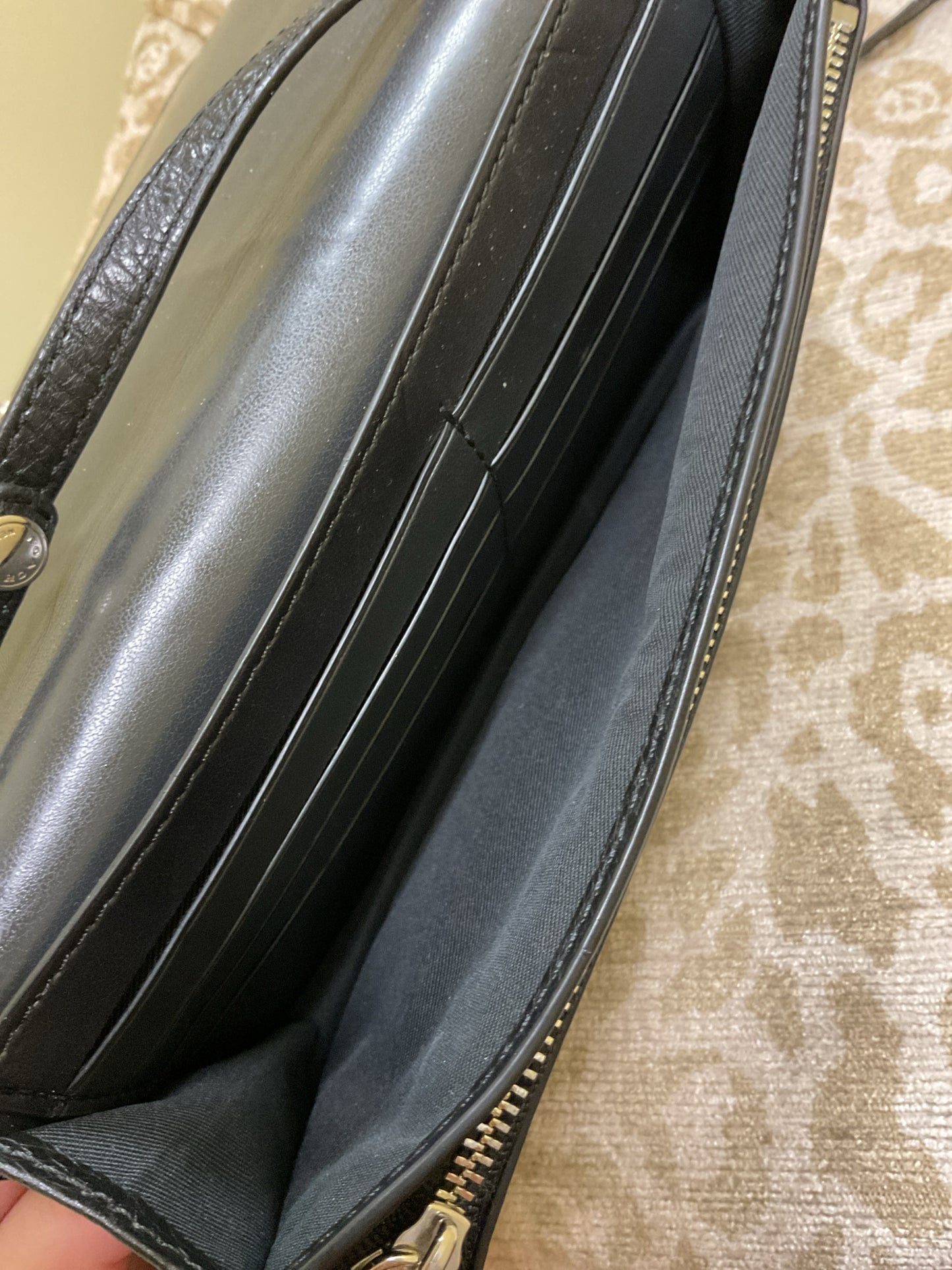 Purse moon & stars studded wallet crossbody flap purse black leather