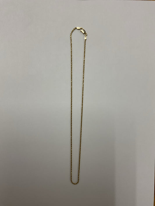 14K Necklace yellow gold rope chain 16"