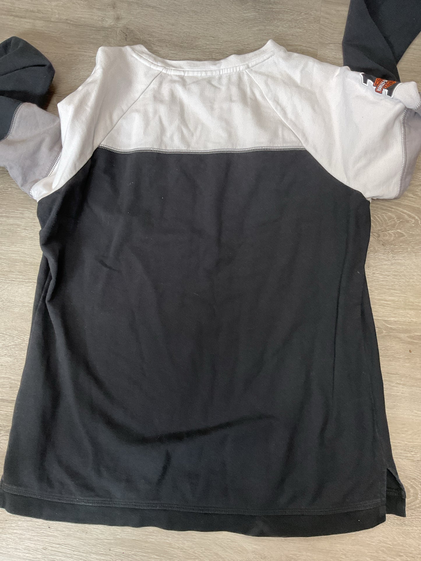 Harley Davidson Size L Black Shirt long sleeve black white gray