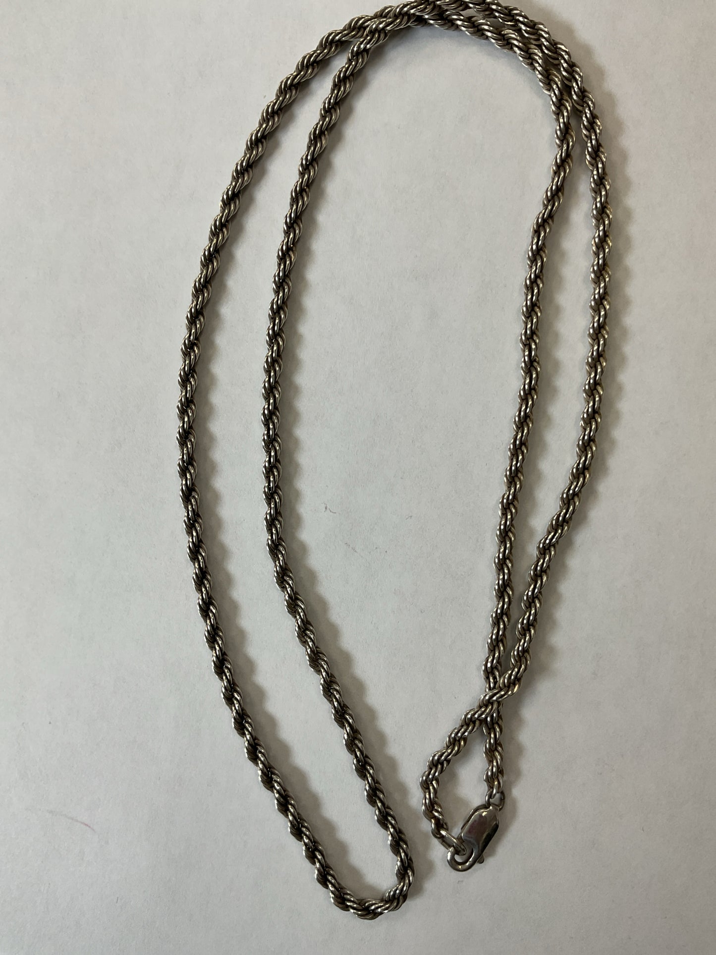 925 Sterling Necklace heavy 17g rope chain 22"