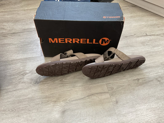 Merrell 9 Taupe Sandals Sunvue slides in box