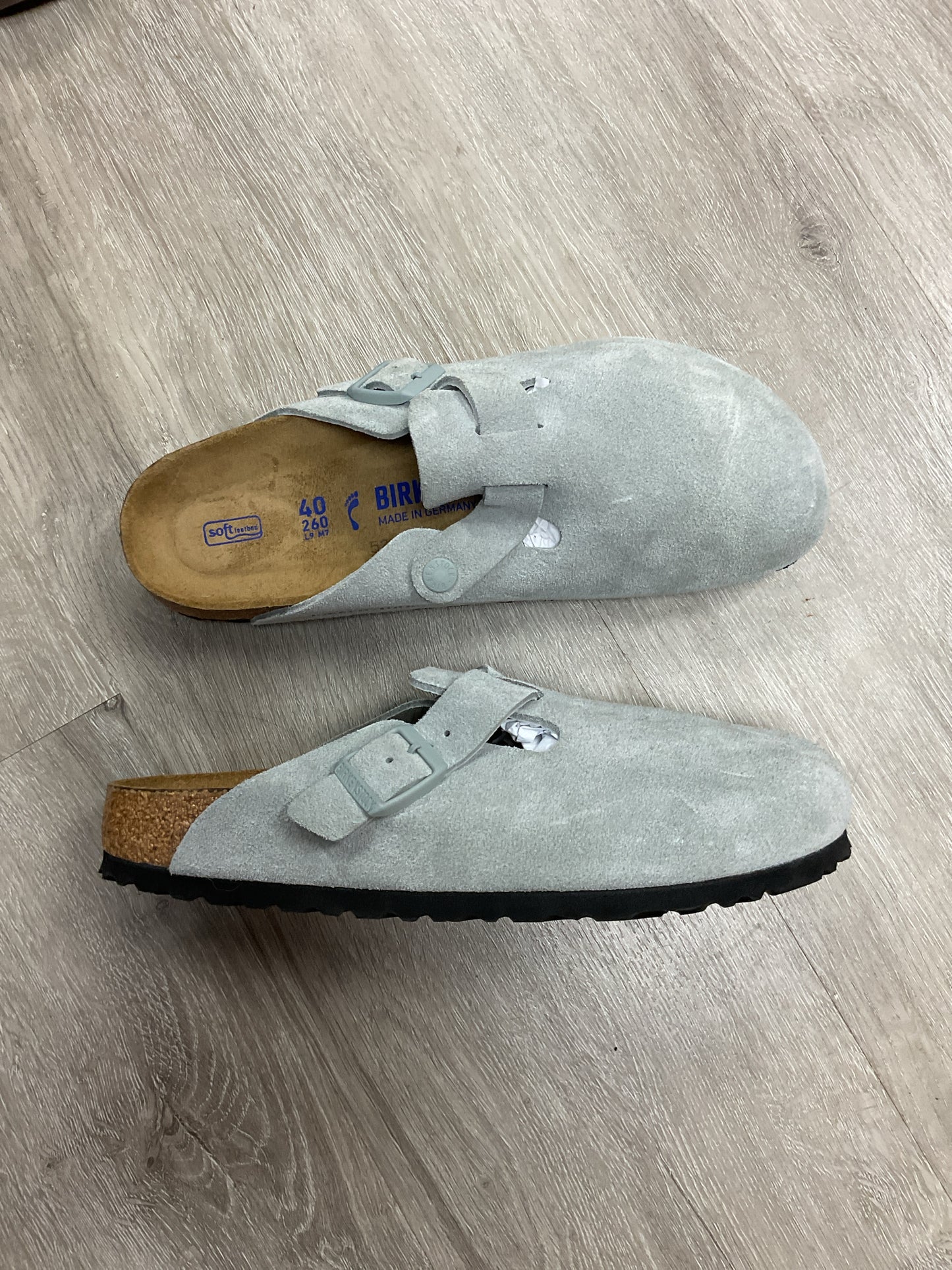 Birkenstock 9 Gray Clogs suede leather like new4