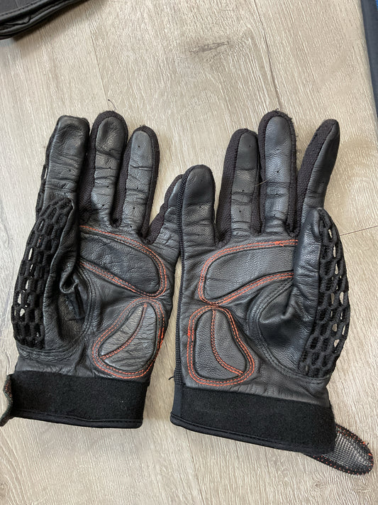 Harley Davidson Size L Black Gloves mesh ladies with velcro tabs