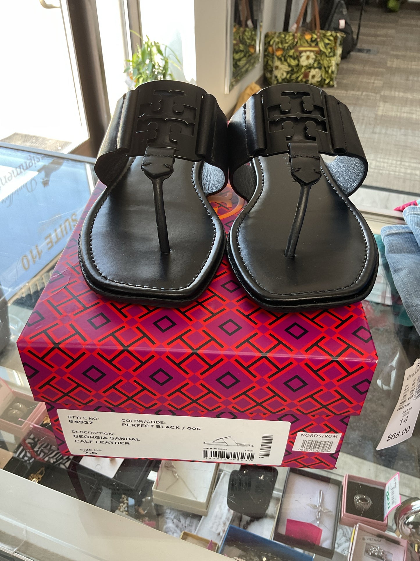 Tory Burch 7.5 Black Sandals Georgia Sandal