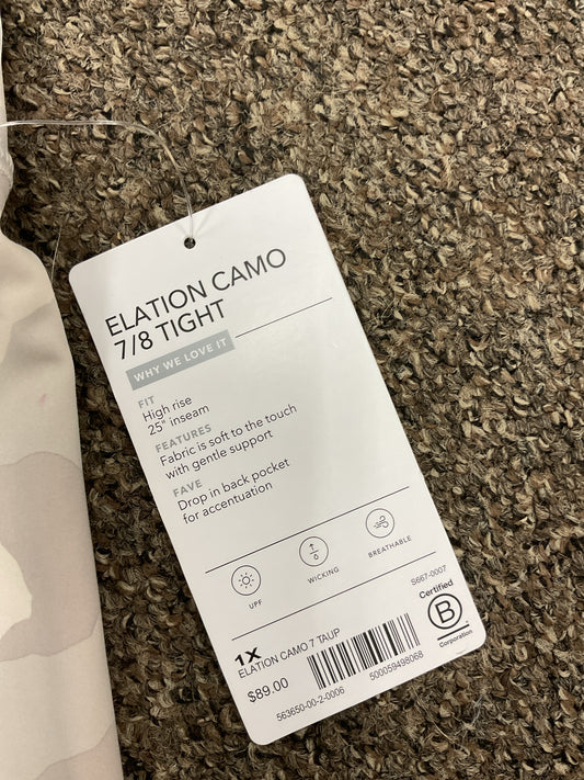 Athleta Size 1X Gray Pants Elation Camo 7/8" tight