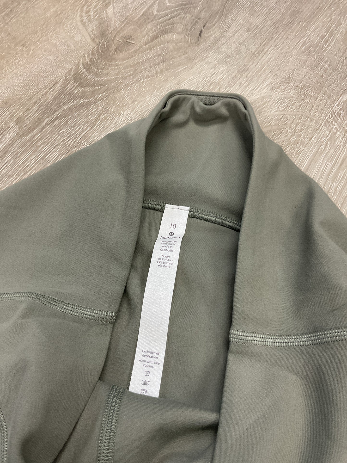 Lululemon Size 10 Olive Pants Get Centred HR Crop 21"