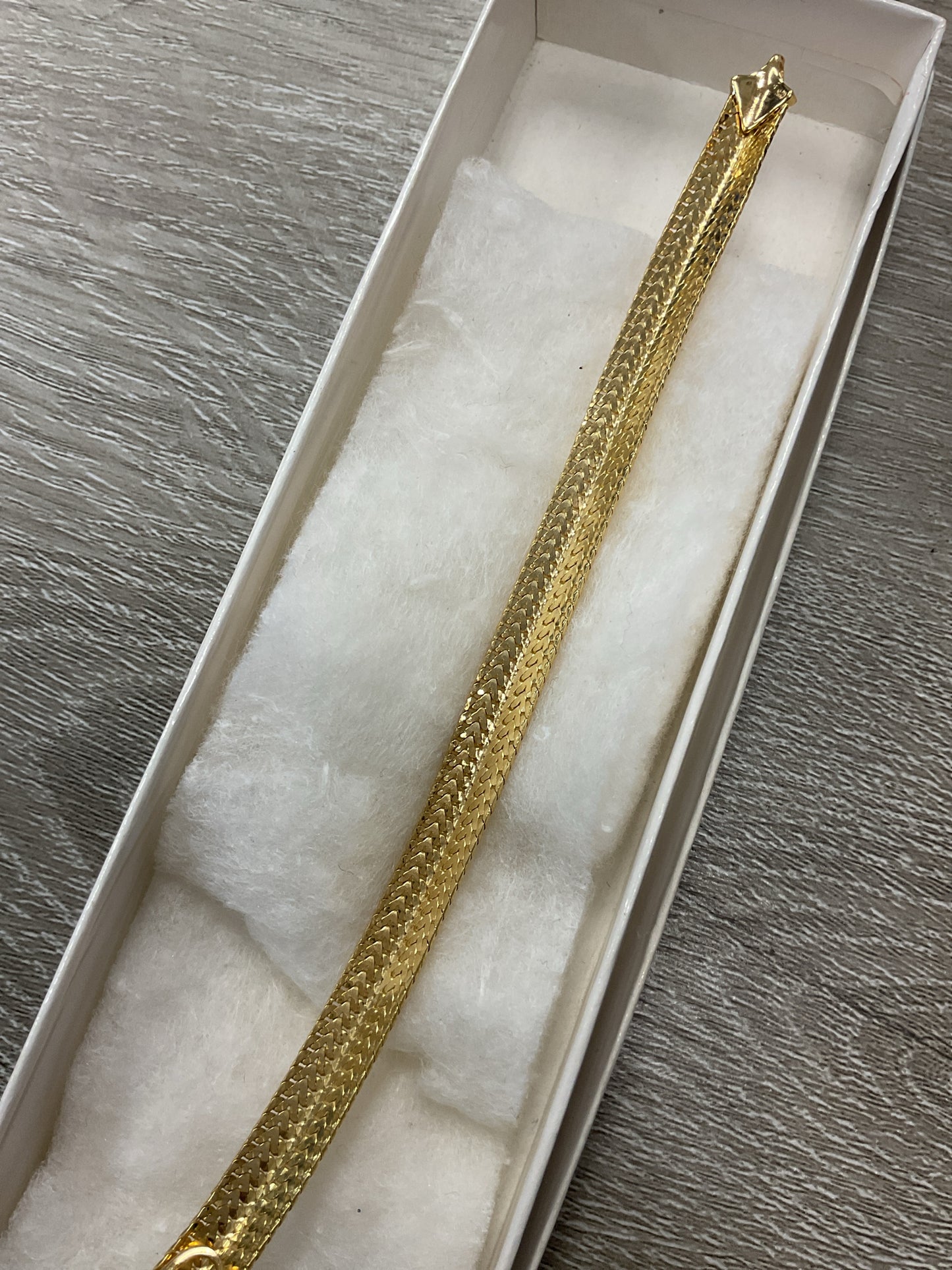 14K Bracelet 10g woven snakeskin weave herringbone