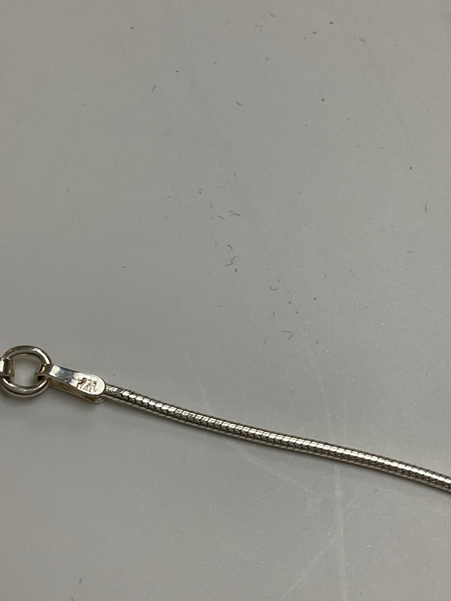 925 Sterling Necklace with sleeping beauty turquoise stone 16" chain