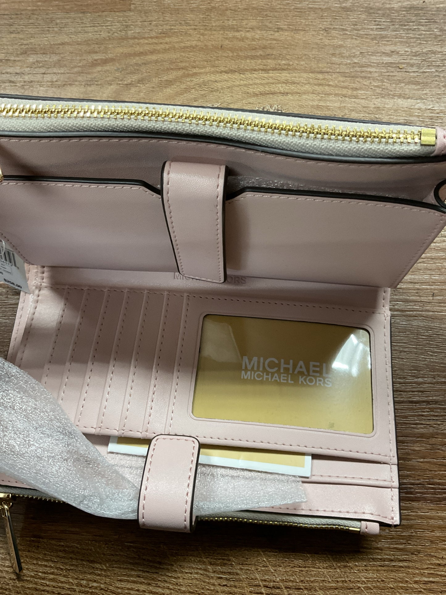 Michael Kors Wallet NWT blush double zip wristlet