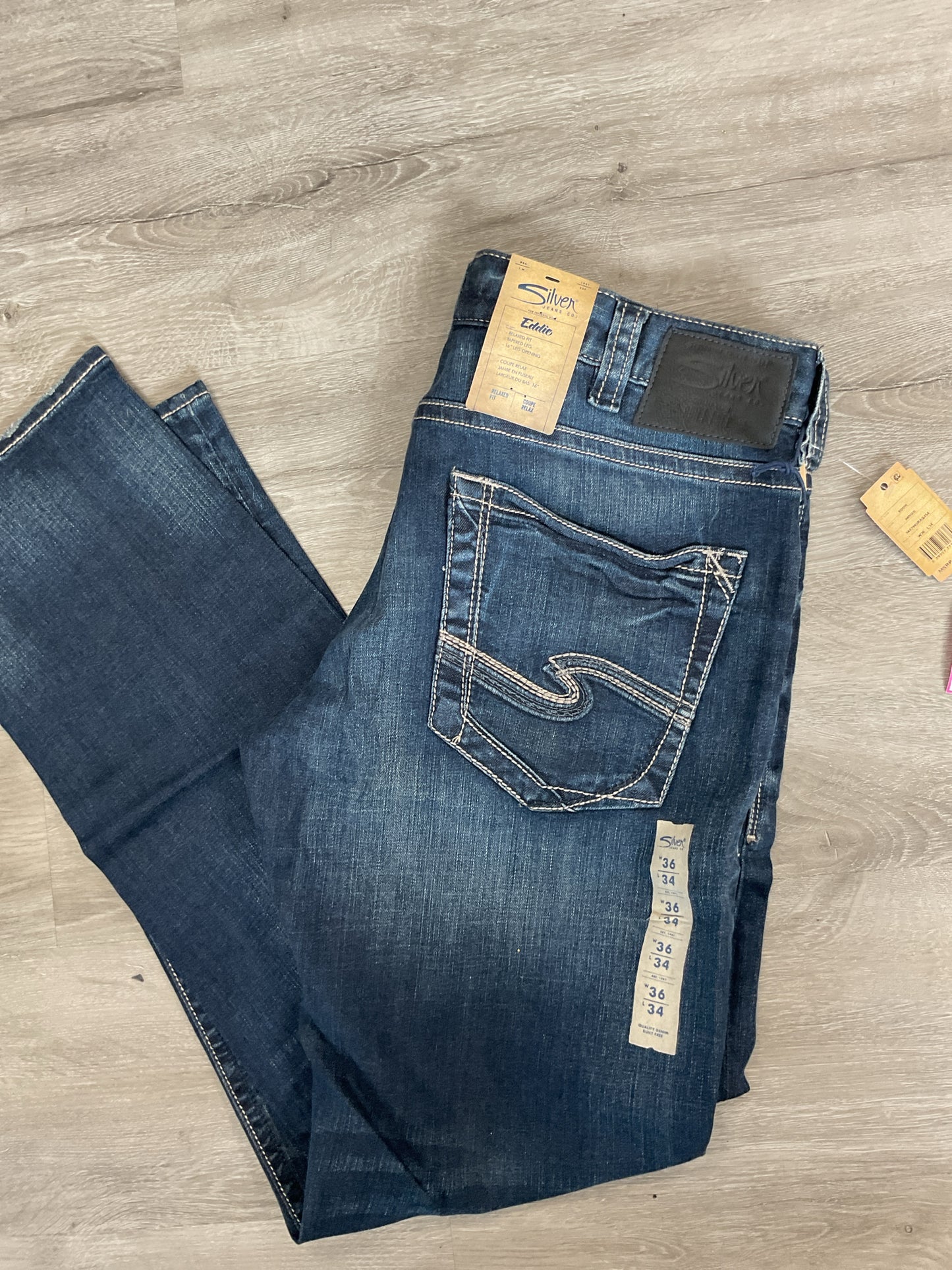 Size 36 Silver Jeans Blue Jeans Mens Eddie relaxed fit NWT 36 x 34