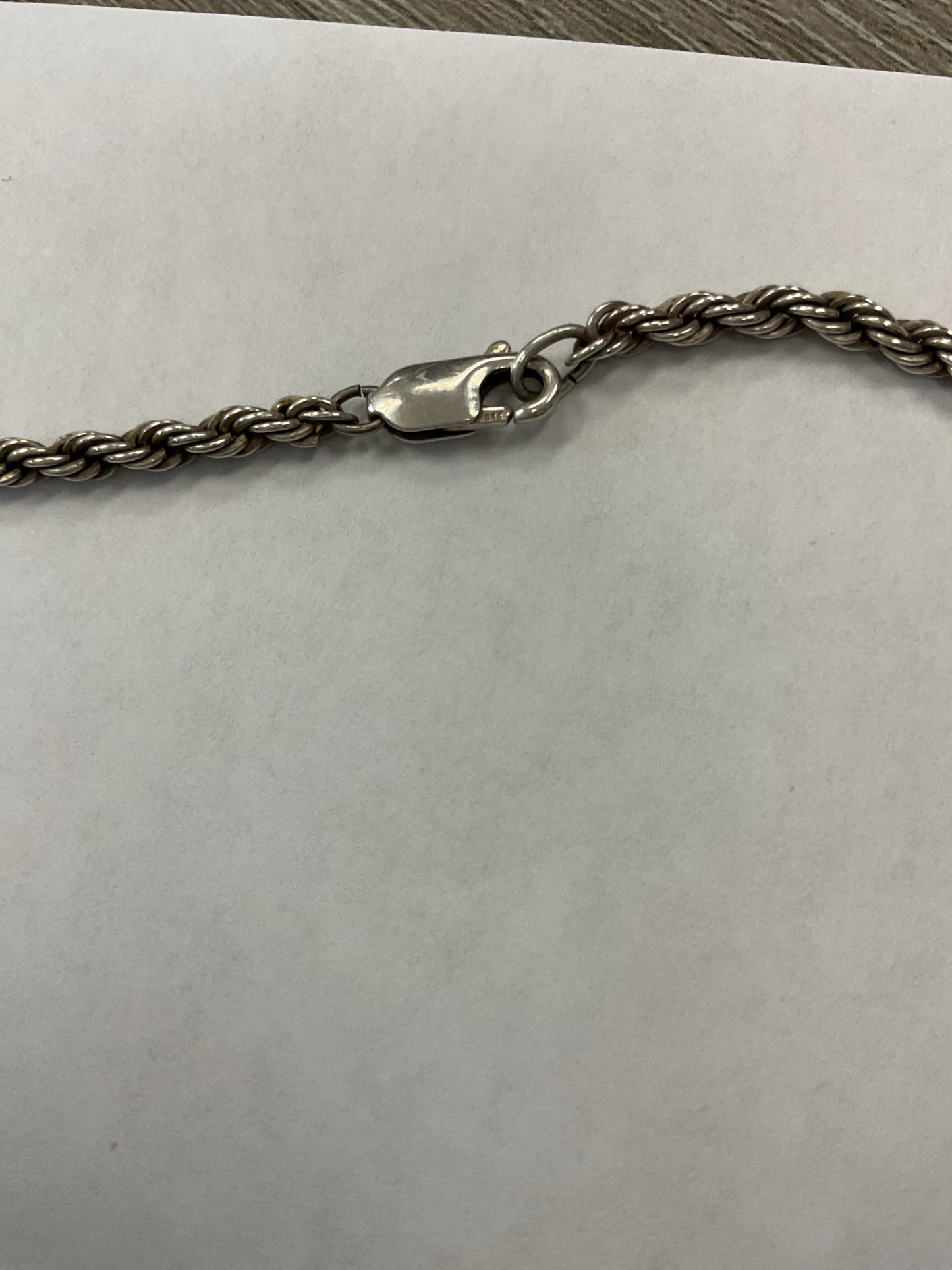 925 Sterling Necklace heavy 17g rope chain 22"
