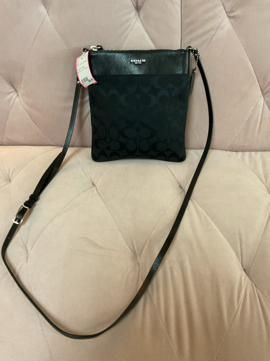 coach Purse signiture jacquard canvas crossbody leather trim