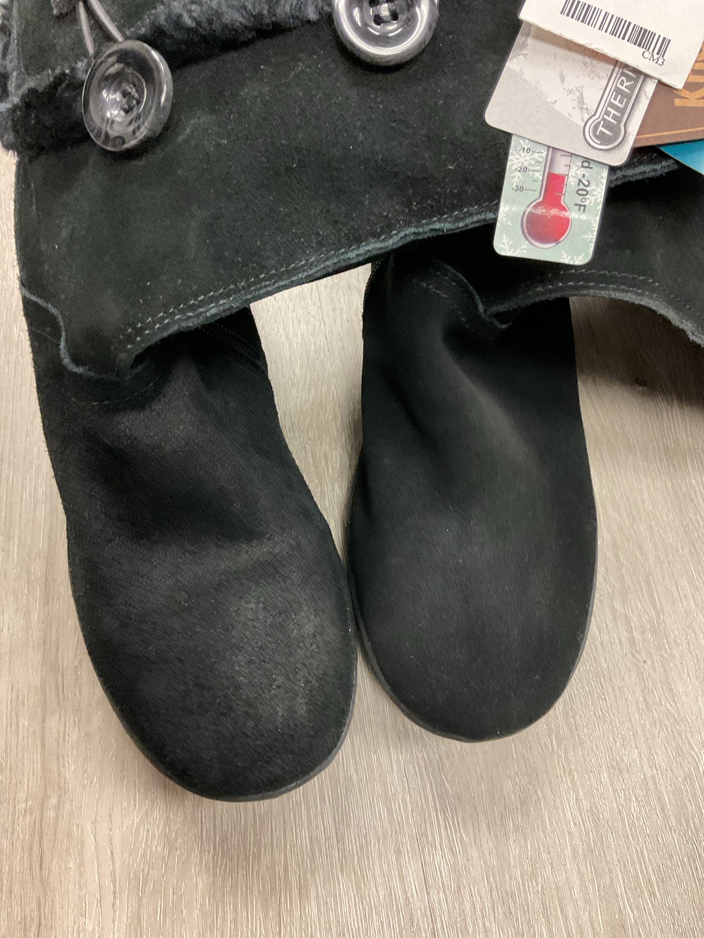 Khombu 9.5 Black Boots SUEDE faux fur lined new tall