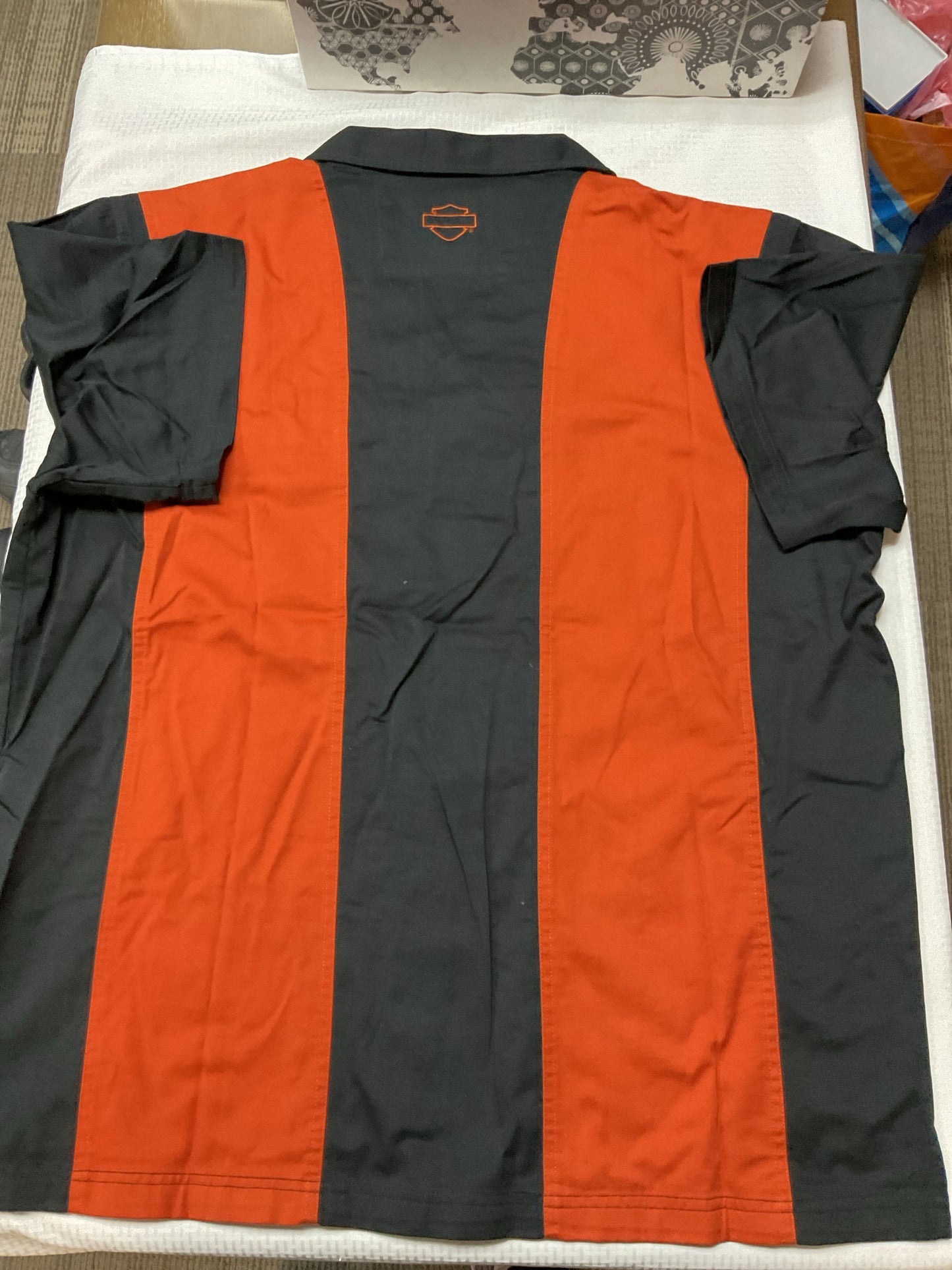 Size XL Harley Davidson black & orange NEW button down shirt
