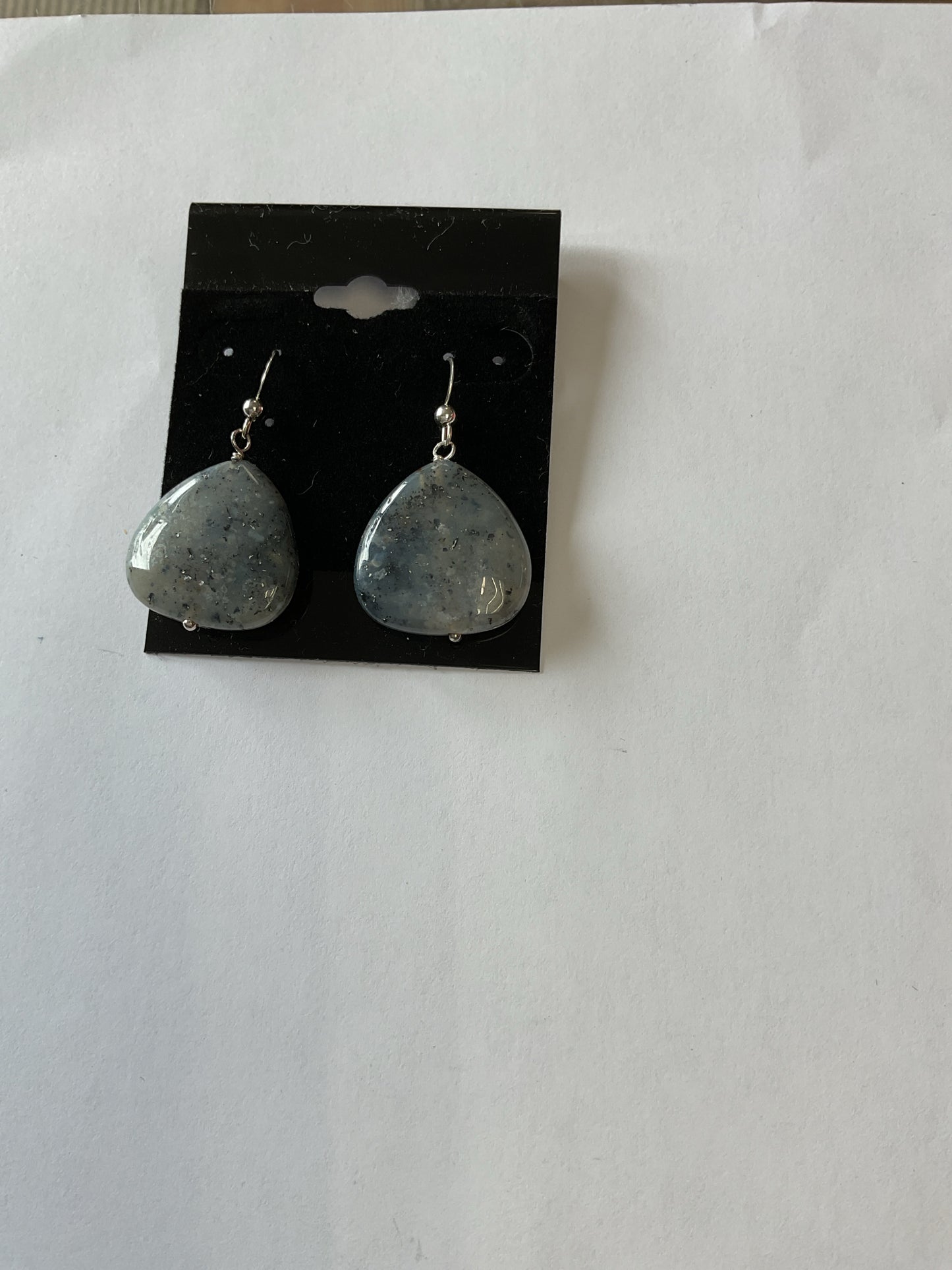 Sterling Silver Earrings smokey blue jasper