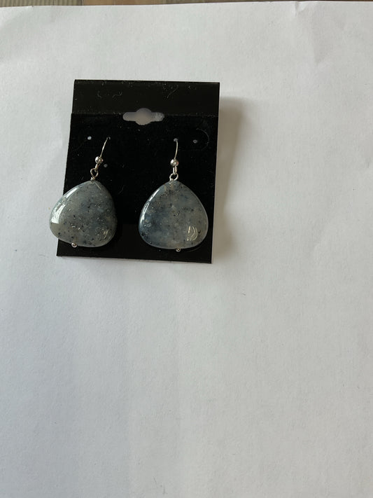 Sterling Silver Earrings smokey blue jasper